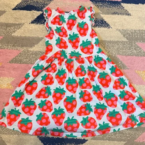 Mini Boden Cotton Strawberry Dress - Picture 4 of 7
